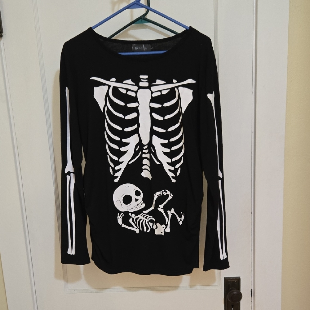 SET - Pregnant Skeleton Costume Size Large